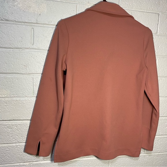 Vintage Ecco Bay Made in USA Ribbed Cardigan Blazer With Pockets Pink Button Wom - Picture 7 of 11